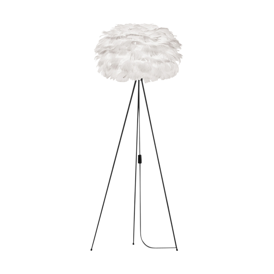 Eos Medium vloerlamp white - met tripod zwart - Ø 45 cm afbeelding 