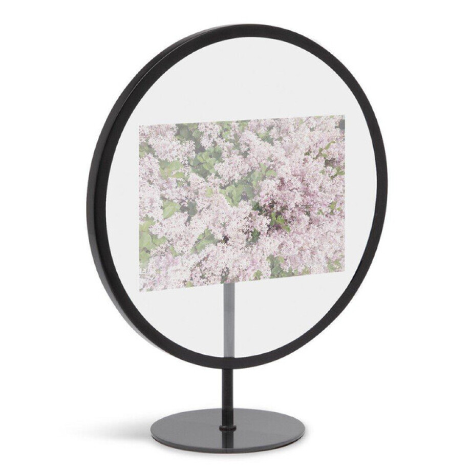 Umbra Infinity fotolijst 22x27x10cm staand - voor foto&apos;s 10x15cm - rond - Iron zwart 1012271-040 afbeelding 1