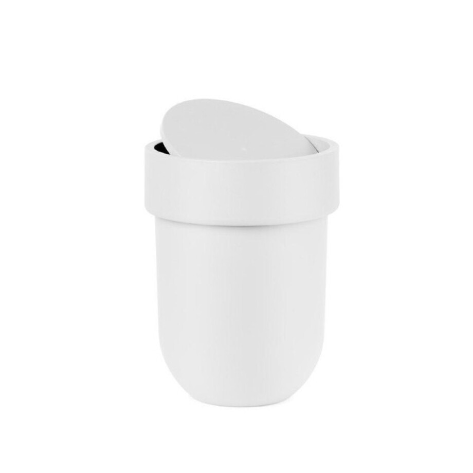 Umbra Touch Afvalbak - 19x19x30cm - 6 liter - met deksel - Wit 023269-660 afbeelding 1