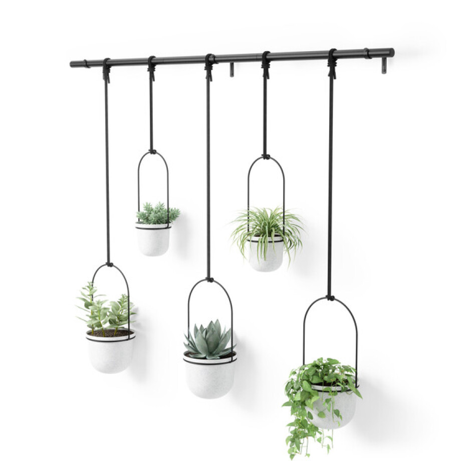 Umbra Triflora plantenhouder 137x18x94cm voor 5 planten Staal Wit 1018086-660 afbeelding 1