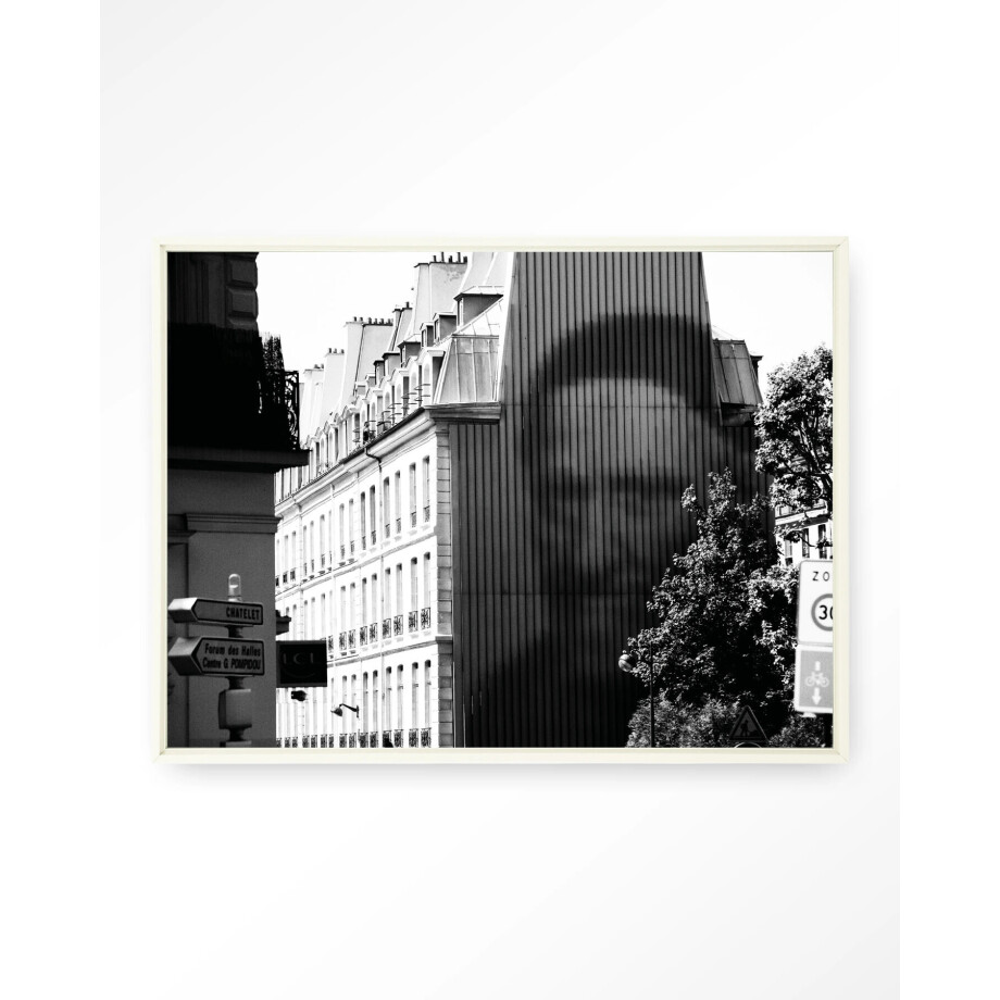 Urban Cotton Wandkleed 'Concrete Contrast Crusher' 110 x 145cm in Floating Frame - off white afbeelding 