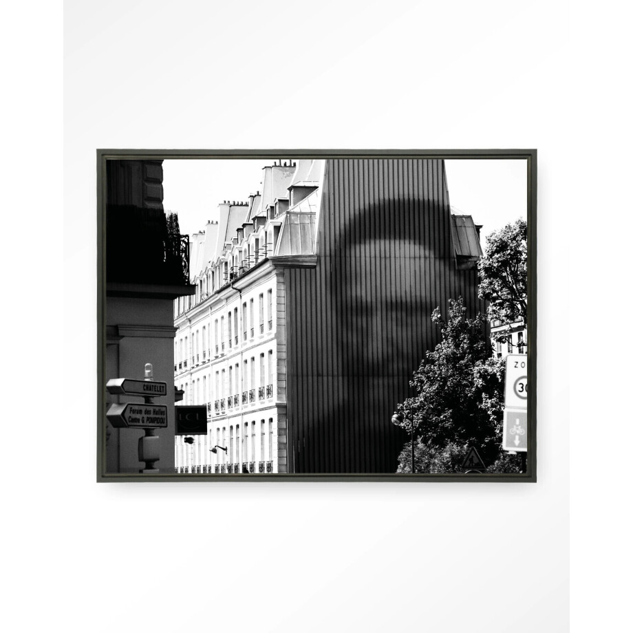 Urban Cotton Wandkleed 'Concrete Contrast Crusher' 145 x 190cm in Floating Frame - black afbeelding 