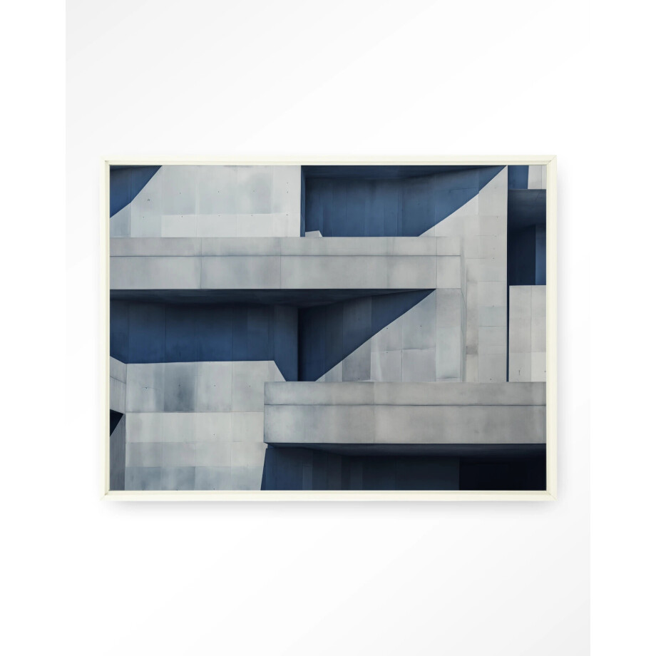 Urban Cotton Wandkleed 'Concrete Cube' 110 x 145cm in Floating Frame - off white afbeelding 
