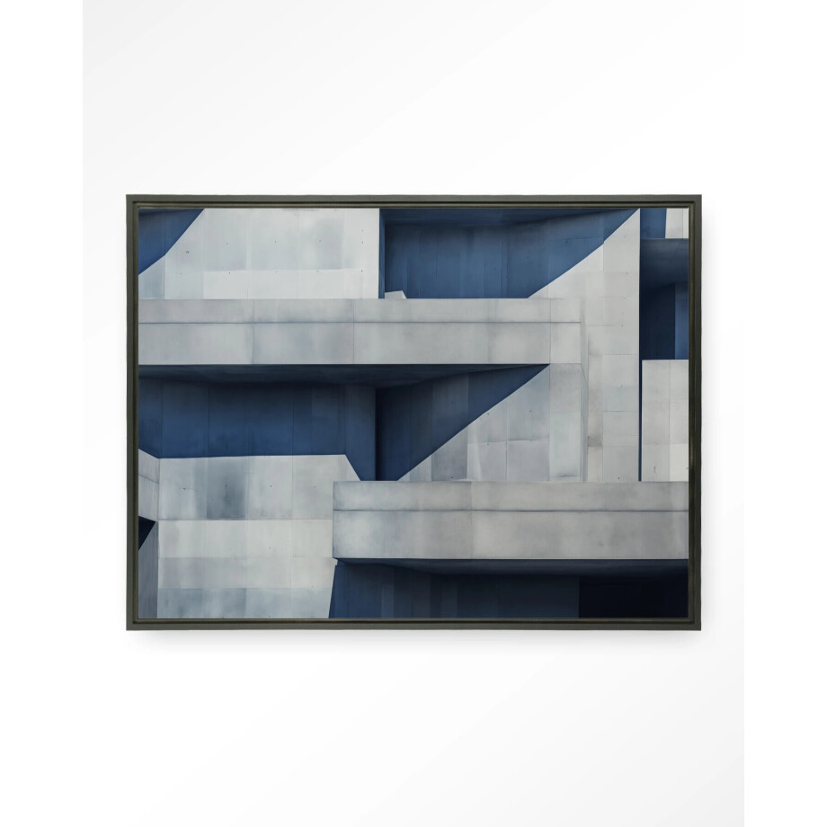 Urban Cotton Wandkleed 'Concrete Cube' 145 x 190cm in Floating Frame - black afbeelding 