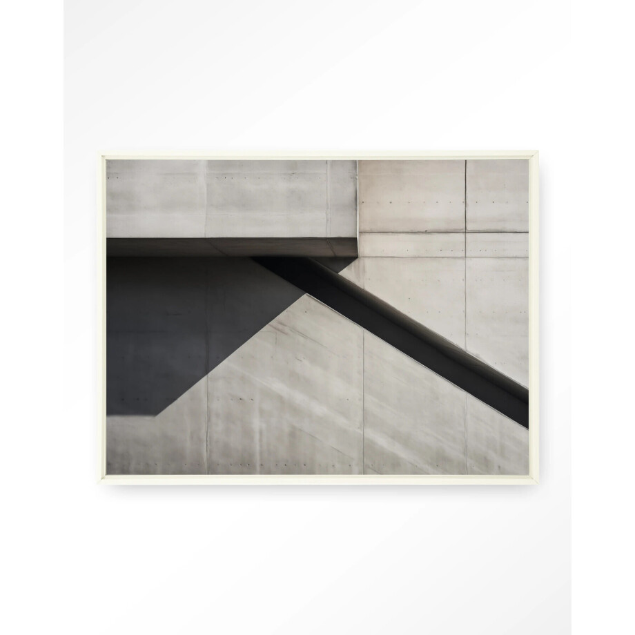 Urban Cotton Wandkleed 'Concrete Detail' 80 x 110cm in Floating Frame - off white afbeelding 