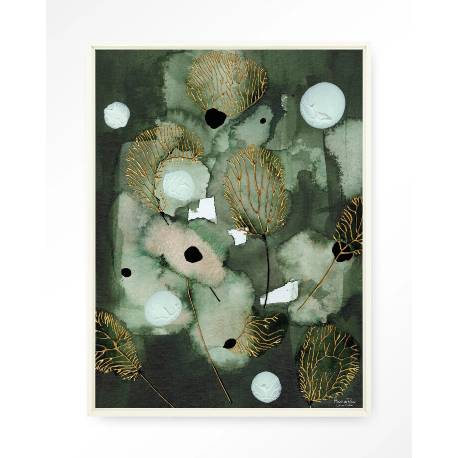 Urban Cotton Wandkleed 'Forest Flower' 145 x 190cm in Floating Frame - off white afbeelding 