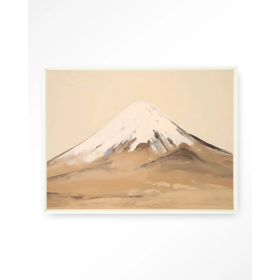 Urban Cotton Wandkleed 'Fuji Mountain' 80 x 110cm in Floating Frame - off white afbeelding 