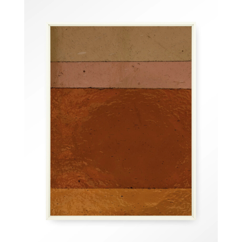 Urban Cotton Wandkleed 'Geen Bruin Roze Achtig' 80 x 110cm in Floating Frame - off white afbeelding 