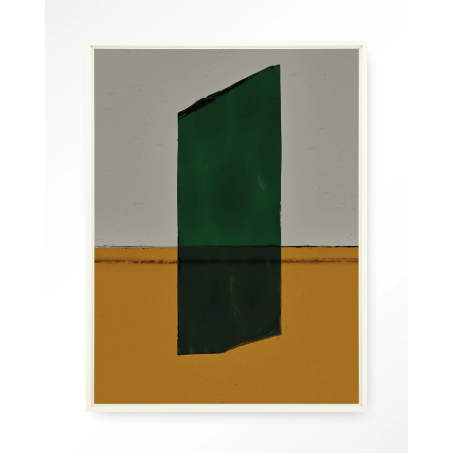 Urban Cotton Wandkleed 'Geen Mosgroen' 145 x 190cm in Floating Frame - off white afbeelding 
