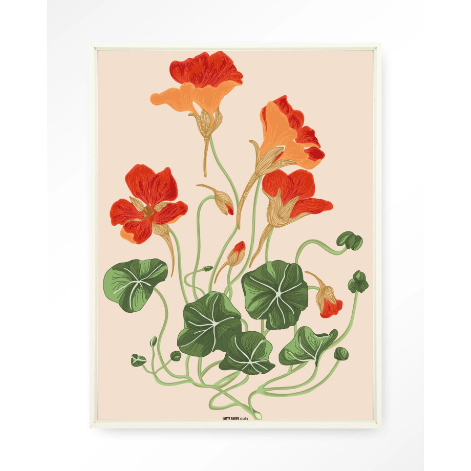 Urban Cotton Wandkleed 'La Cherry' 145 x 190cm in Floating Frame - off white afbeelding 