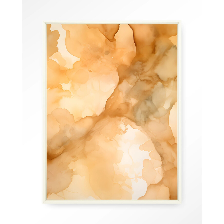 Urban Cotton Wandkleed 'Liquid Cinnamon' 145 x 190cm in Floating Frame - off white afbeelding 