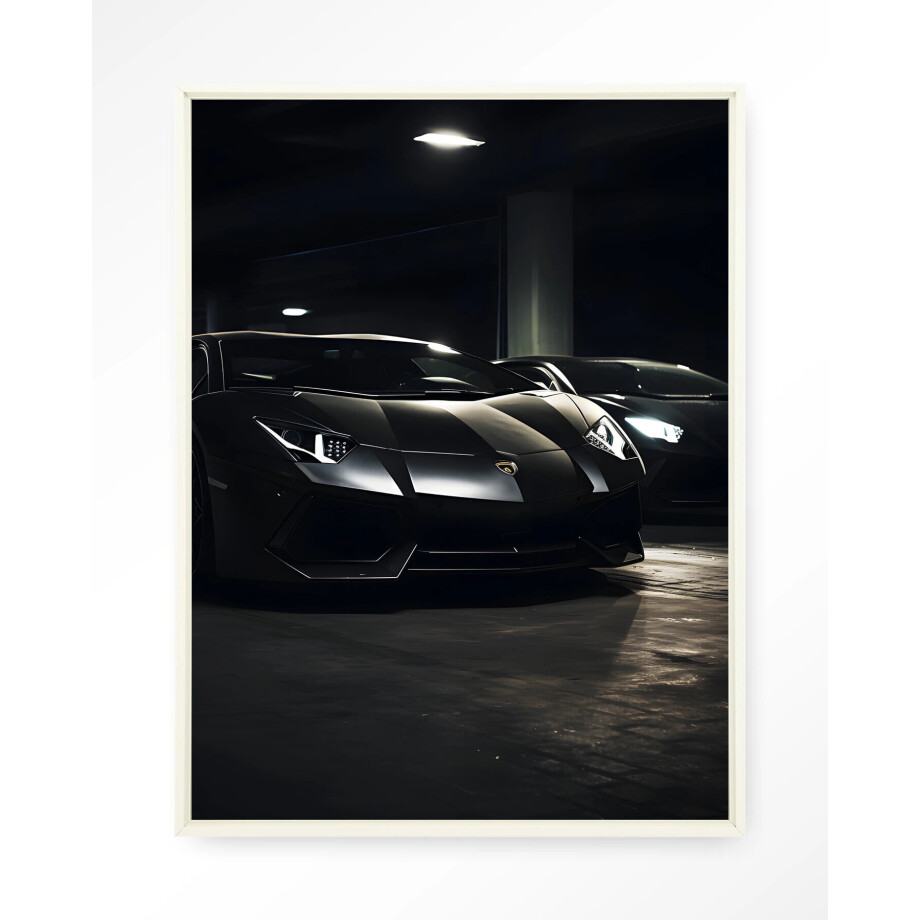 Urban Cotton Wandkleed 'Luxury Garage' 145 x 190cm in Floating Frame - off white afbeelding 