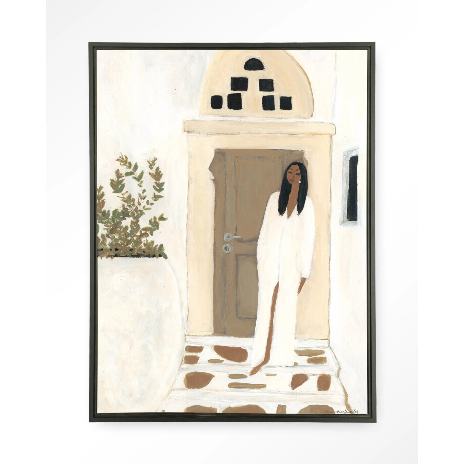Urban Cotton Wandkleed 'Mediterranean Dream' 145 x 190cm in Floating Frame - black afbeelding 