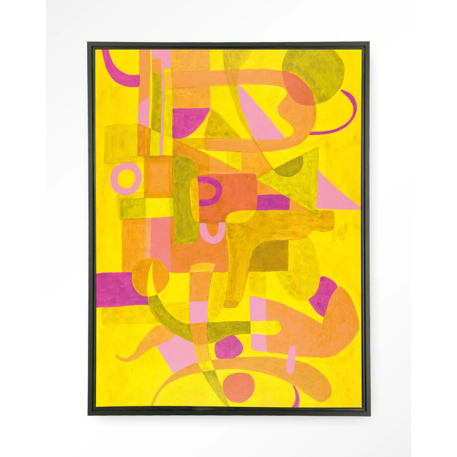Urban Cotton Wandkleed 'Otono Dorado' 110 x 145cm in Floating Frame - black afbeelding 