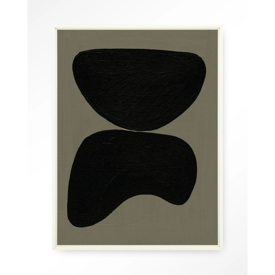 Urban Cotton Wandkleed 'Rock Balance' 80 x 110cm in Floating Frame - off white afbeelding 