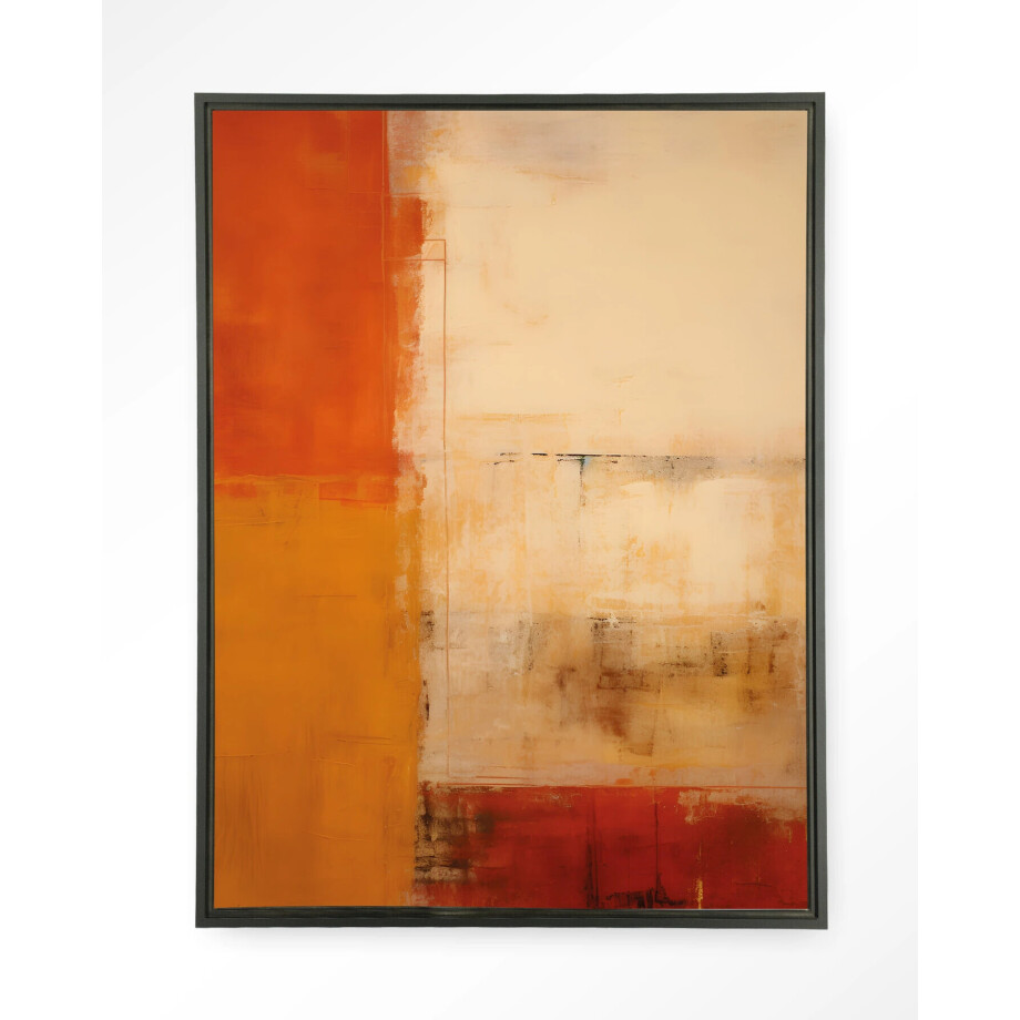 Urban Cotton Wandkleed 'Rusty Abstract' 110 x 145cm in Floating Frame - black afbeelding 