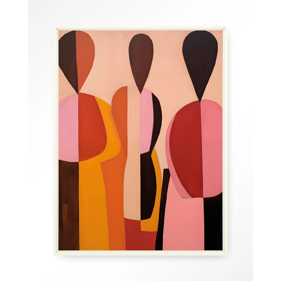 Urban Cotton Wandkleed 'Silhouettes' 145 x 190cm in Floating Frame - off white afbeelding 