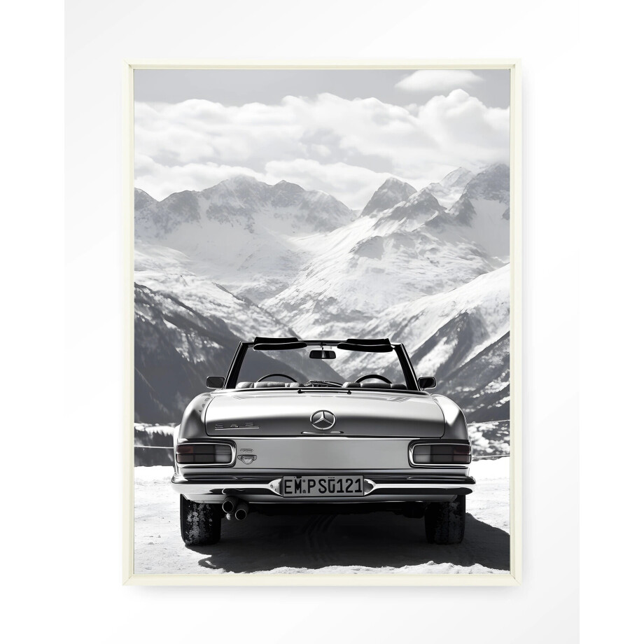 Urban Cotton Wandkleed 'Ski Resort' 80 x 110cm in Floating Frame - off white afbeelding 
