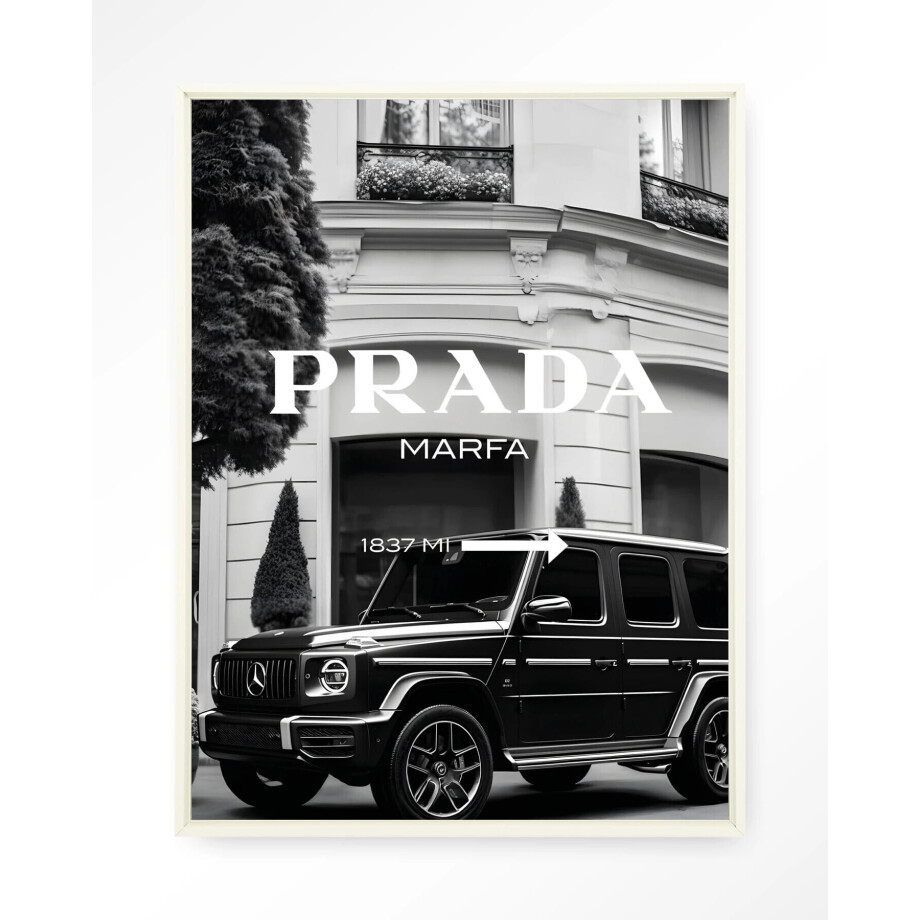 Urban Cotton Wandkleed 'This Way' 110 x 145cm in Floating Frame - off white afbeelding 