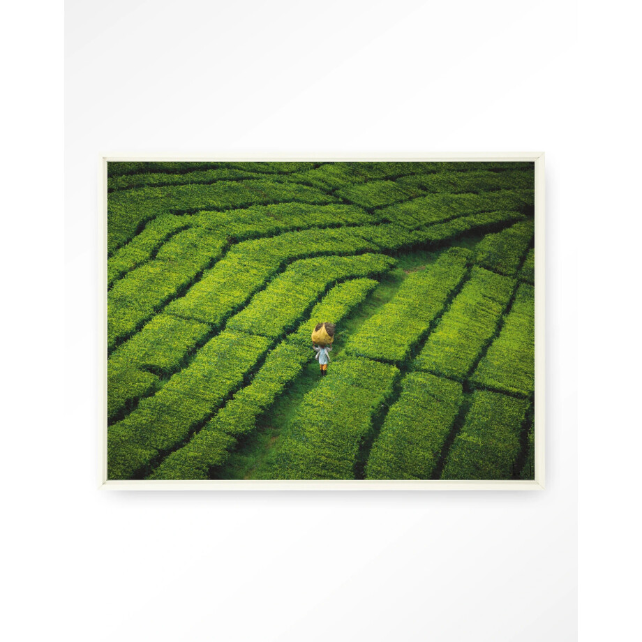Urban Cotton Wandkleed 'Tote Pengalengan' 145 x 190cm in Floating Frame - off white afbeelding 