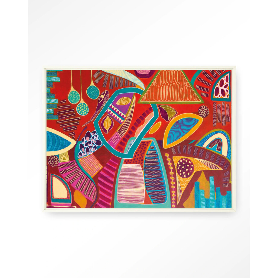 Urban Cotton Wandkleed 'Vida Marina' 145 x 190cm in Floating Frame - off white afbeelding 