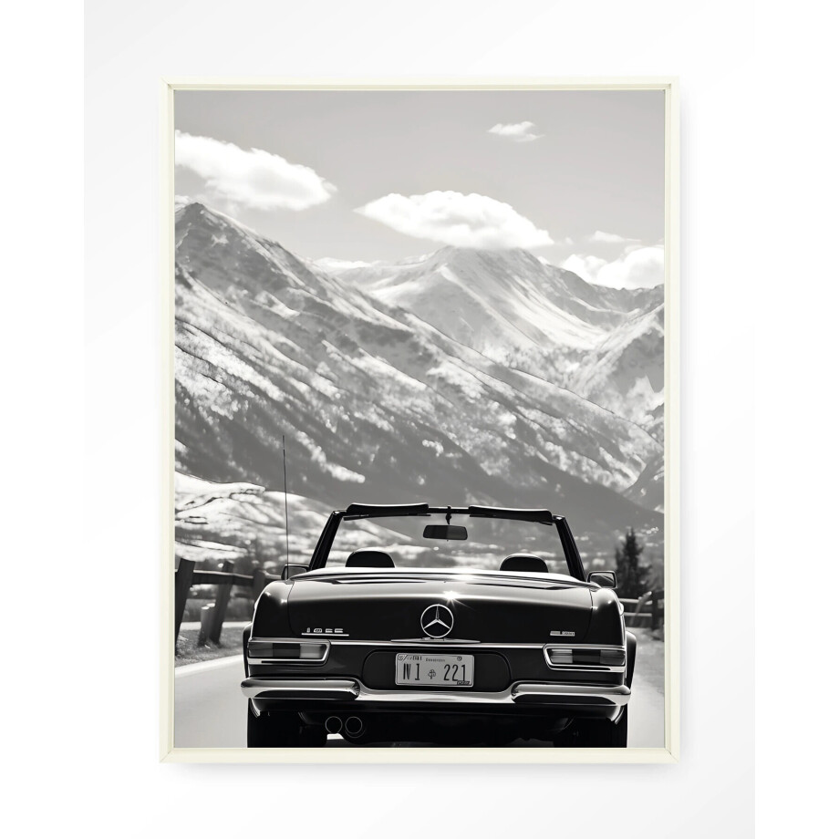 Urban Cotton Wandkleed 'Winter Road' 110 x 145cm in Floating Frame - off white afbeelding 
