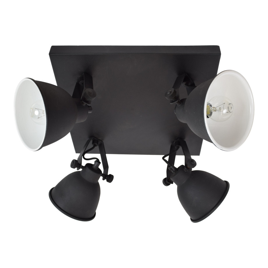 Urban Interiors Stoere spot 'Industrial' 4-lichts, kleur Vintage Black afbeelding 1