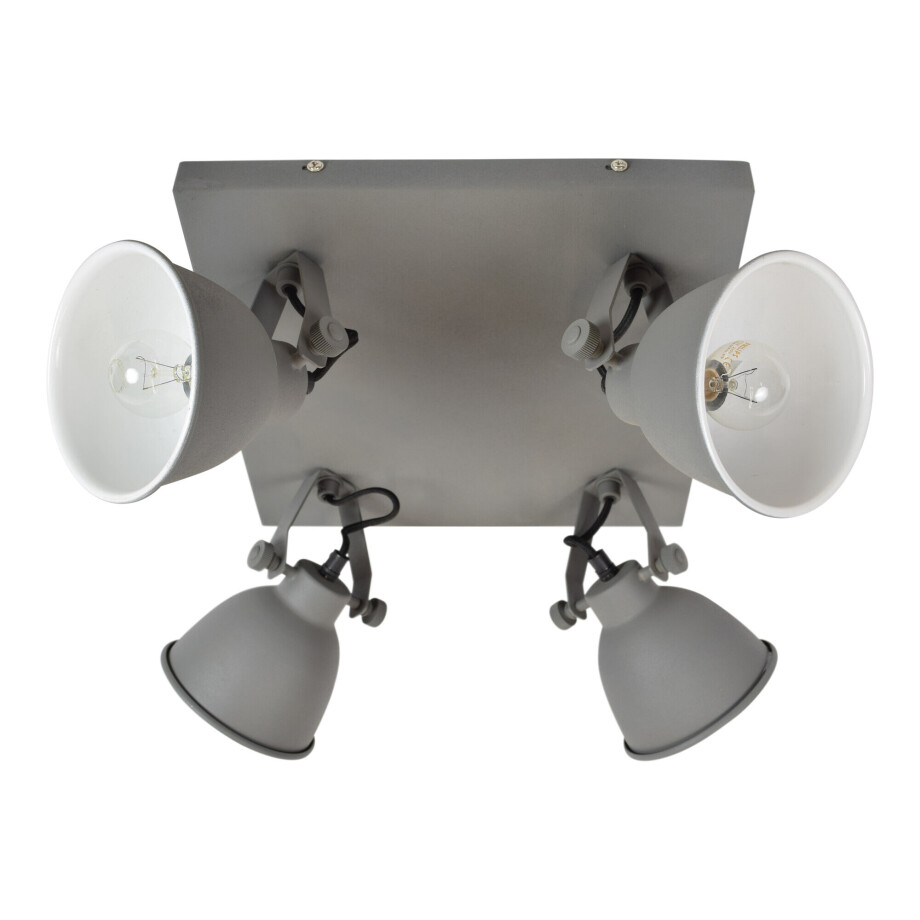 Urban Interiors Stoere spot 'Industrial' 4-lichts, kleur Vintage Grey Urban Interiors Stoere spot 'Industrial' 4-lichts, kleur Vintage Grey afbeelding 1