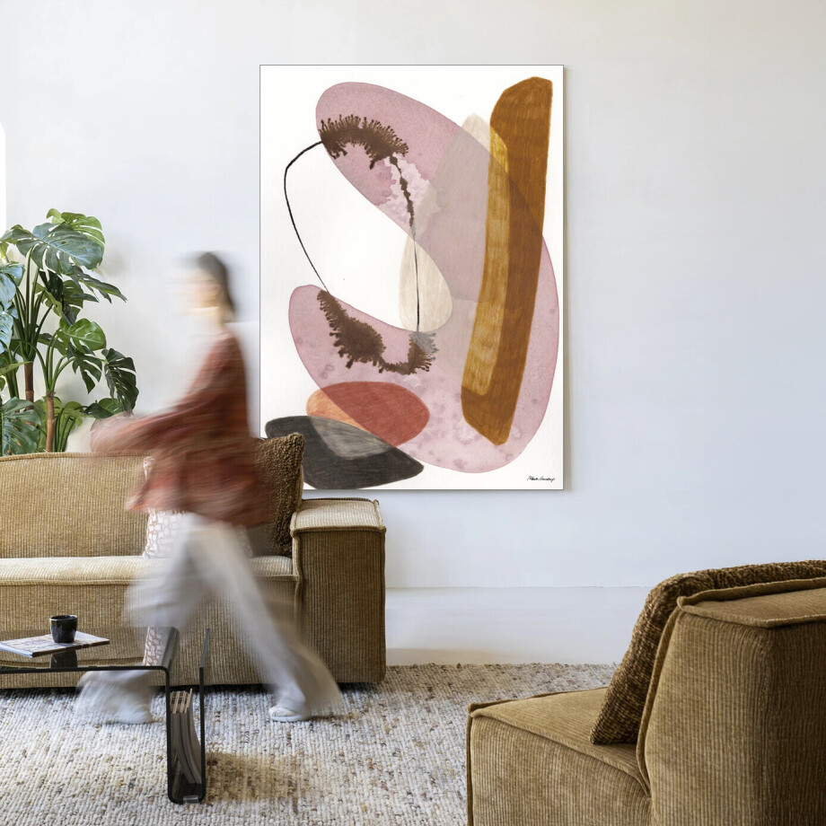 Urban Cotton Wandkleed 'Balance' 145 x 190cm in Frame - black afbeelding 