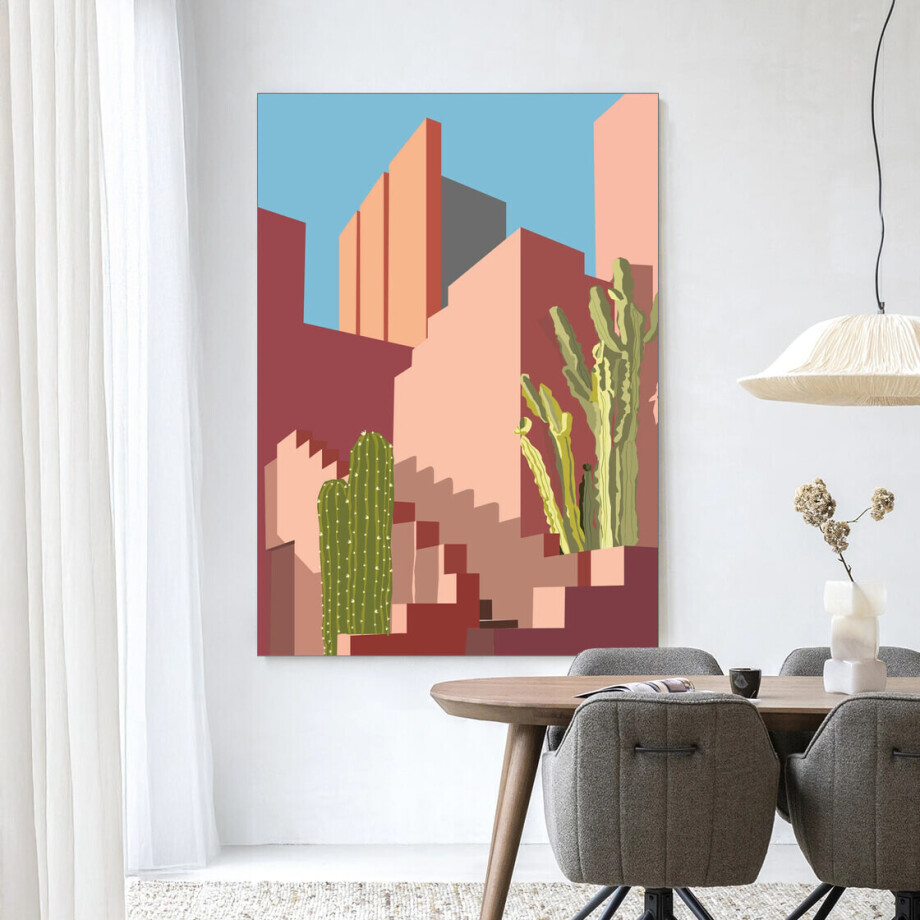 Urban Cotton Wandkleed 'Botanical Stairs' 110 x 145cm in Frame - black Urban Cotton Wandkleed 'Botanical Stairs' 110 x 145cm in Frame - black afbeelding