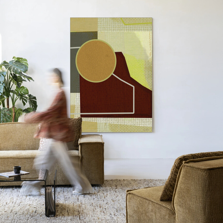 Urban Cotton Wandkleed 'Bounce' 110 x 145cm in Frame - black afbeelding 