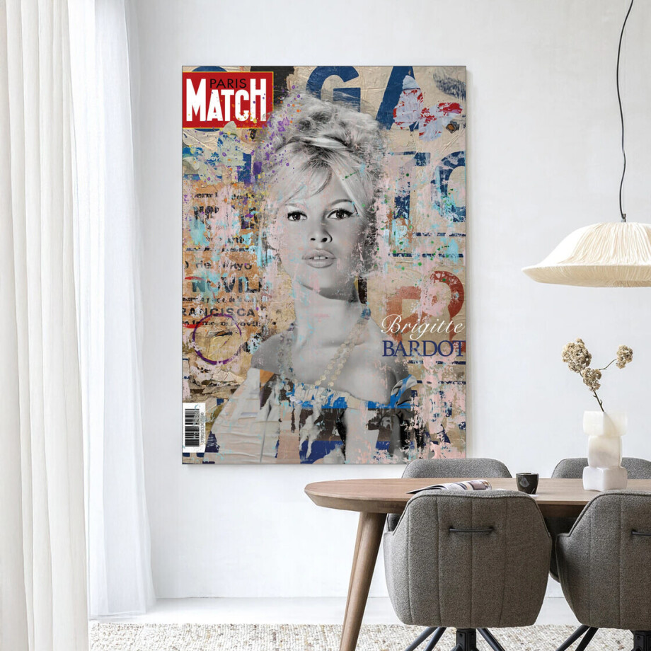 Urban Cotton Wandkleed 'Brigitte' 110 x 145cm in Frame - black afbeelding 