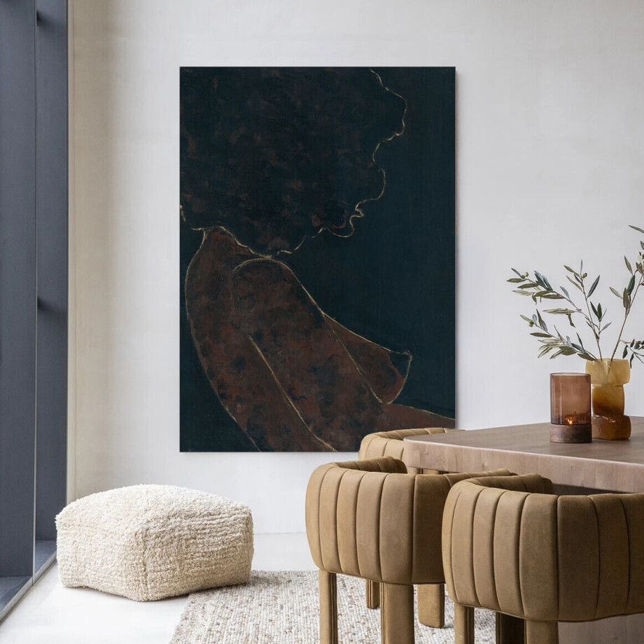 Urban Cotton Wandkleed 'Cococure' 110 x 145cm in Frame - black afbeelding 