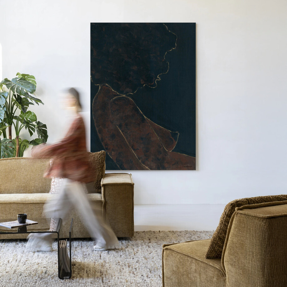 Urban Cotton Wandkleed 'Cococure' 145 x 190cm in Frame - black afbeelding 