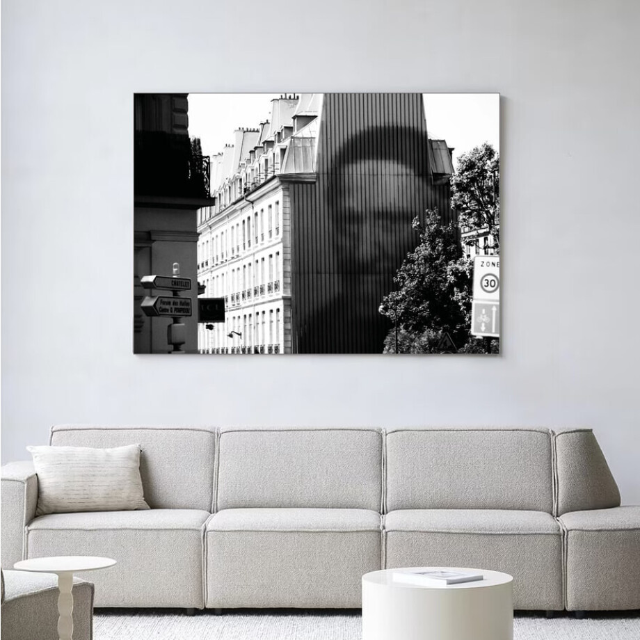 Urban Cotton Wandkleed 'Concrete Contrast Crusher' 80 x 110cm in Frame - black afbeelding 