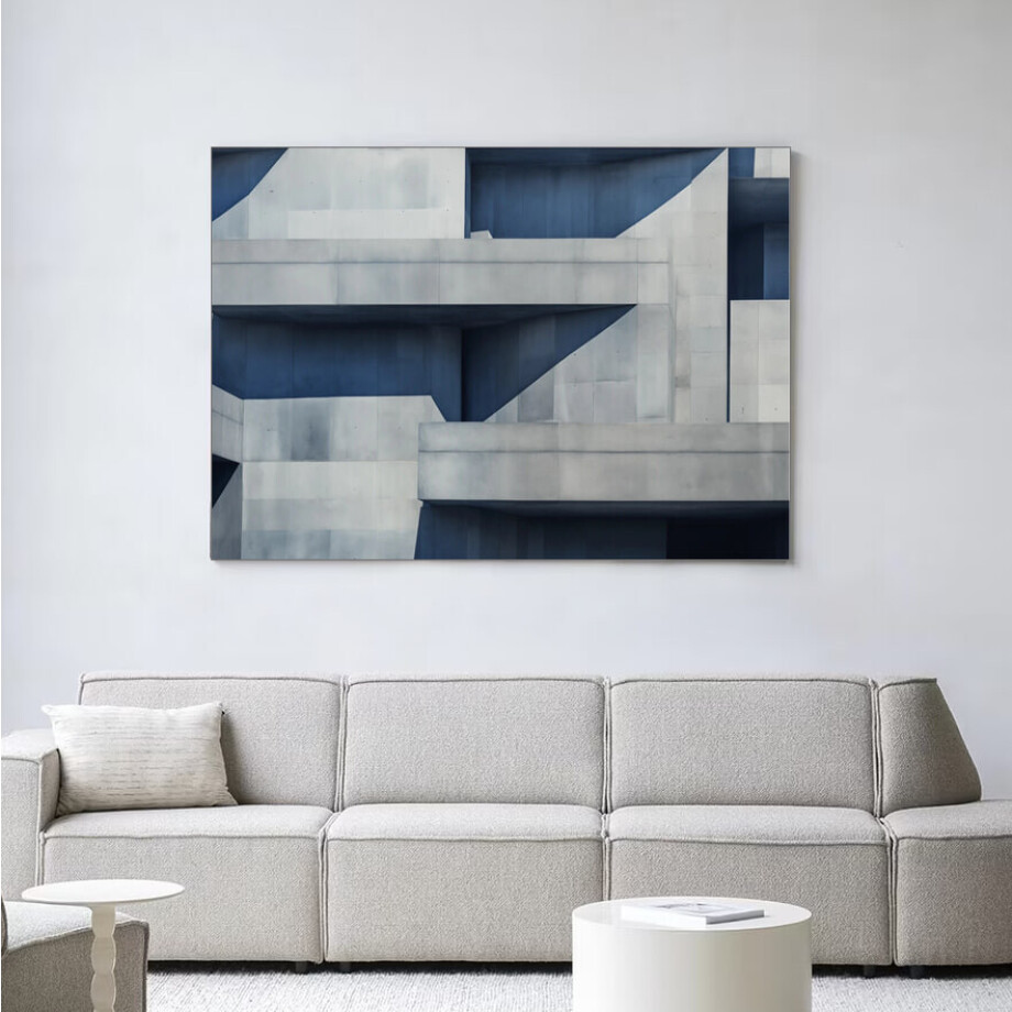 Urban Cotton Wandkleed 'Concrete Cube' 80 x 110cm in Frame - black afbeelding 