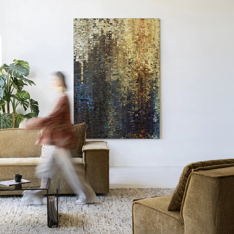 Urban Cotton Wandkleed 'Drops' 80 x 110cm in Frame - black Urban Cotton Wandkleed 'Drops' 80 x 110cm in Frame - black afbeelding