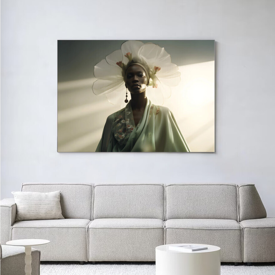Urban Cotton Wandkleed 'Editorial Crown' 145 x 190cm in Frame - black afbeelding 