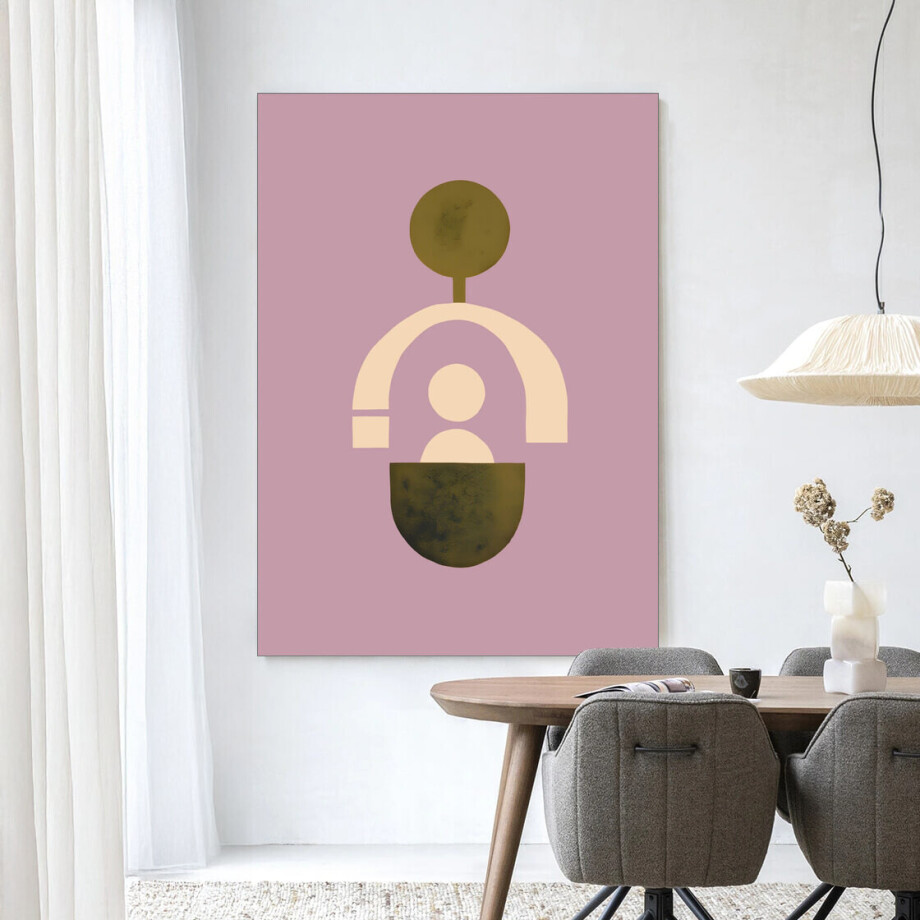 Urban Cotton Wandkleed 'Forma 2 Lilac' 145 x 190cm in Frame - black afbeelding 