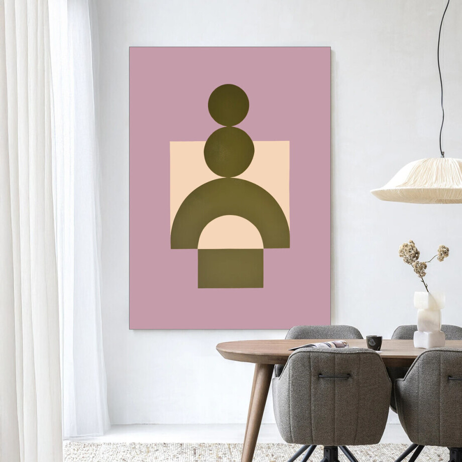 Urban Cotton Wandkleed 'Forma 3 Lilac' 110 x 145cm in Frame - black afbeelding 