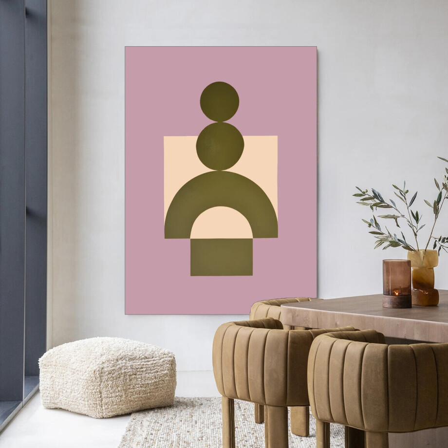 Urban Cotton Wandkleed 'Forma 3 Lilac' 80 x 110cm in Frame - black afbeelding 