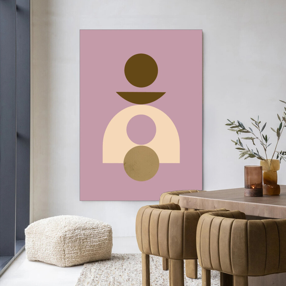 Urban Cotton Wandkleed 'Forma 4 Lilac' 110 x 145cm in Frame - black afbeelding 