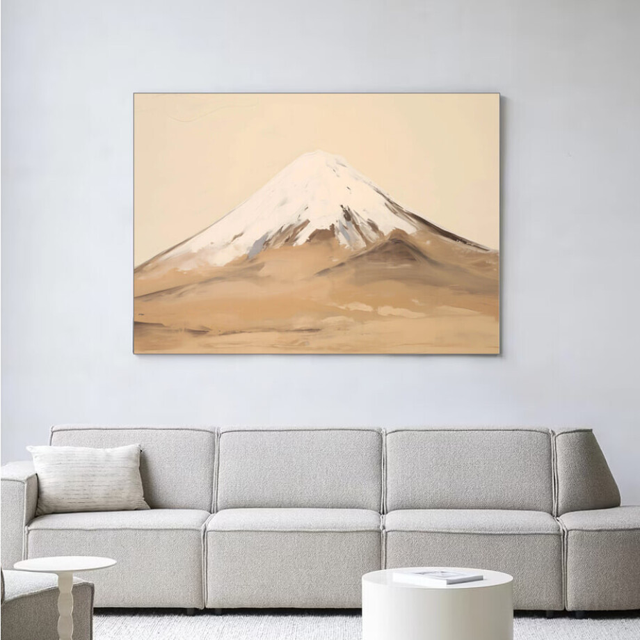 Urban Cotton Wandkleed 'Fuji Mountain' 110 x 145cm in Frame - black afbeelding 