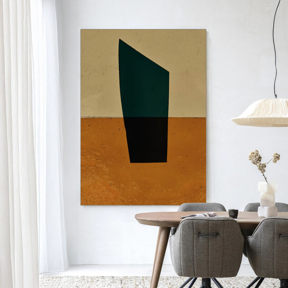 Urban Cotton Wandkleed 'Geen Groen' 110 x 145cm in Frame - black afbeelding 