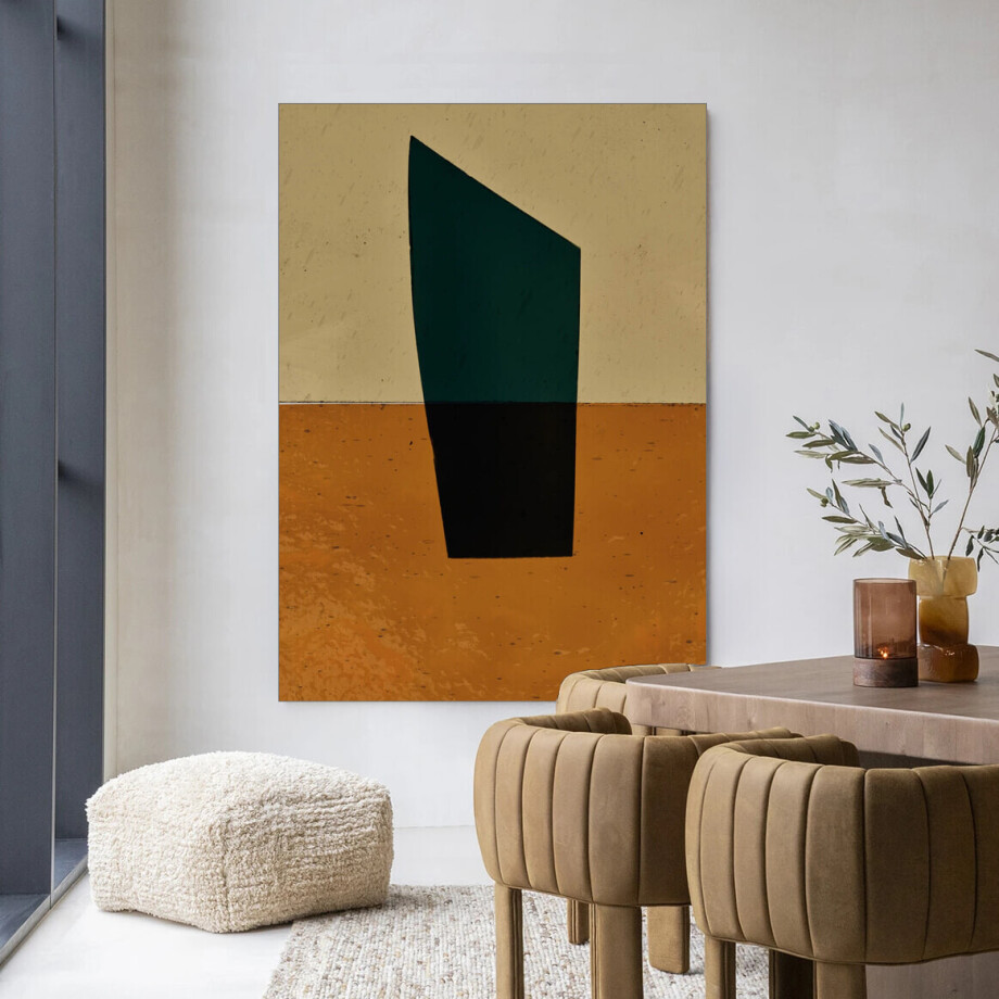 Urban Cotton Wandkleed 'Geen Groen' 80 x 110cm in Frame - black afbeelding 