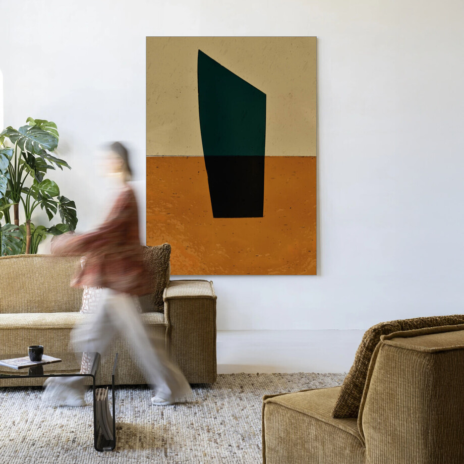Urban Cotton Wandkleed 'Geen Groen' 145 x 190cm in Frame - black afbeelding 