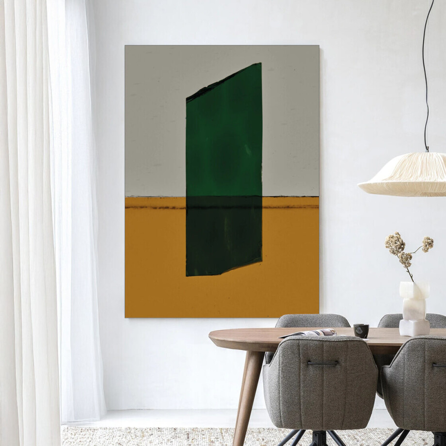 Urban Cotton Wandkleed 'Geen Mosgroen' 80 x 110cm in Frame - black afbeelding 