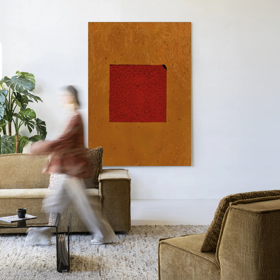 Urban Cotton Wandkleed 'Geen Rood' 80 x 110cm in Frame - black Urban Cotton Wandkleed 'Geen Rood' 80 x 110cm in Frame - black afbeelding