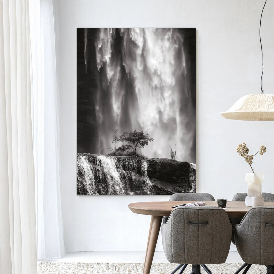 Urban Cotton Wandkleed 'Germinate' 110 x 145cm in Frame - black afbeelding 