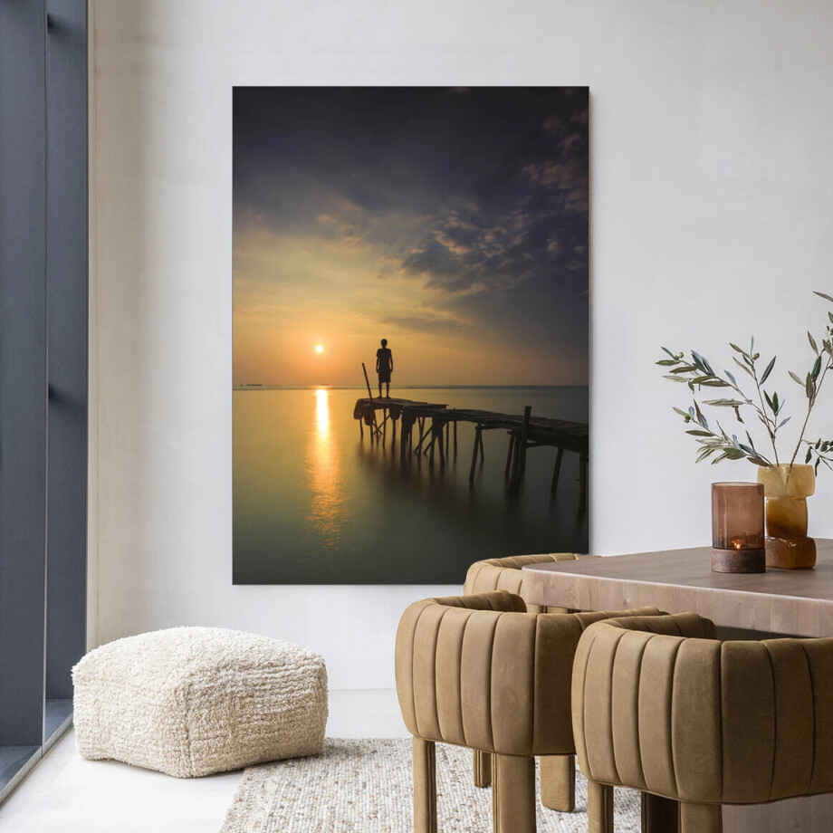 Urban Cotton Wandkleed 'Good Morning Cirebon' 145 x 190cm in Frame - black afbeelding 